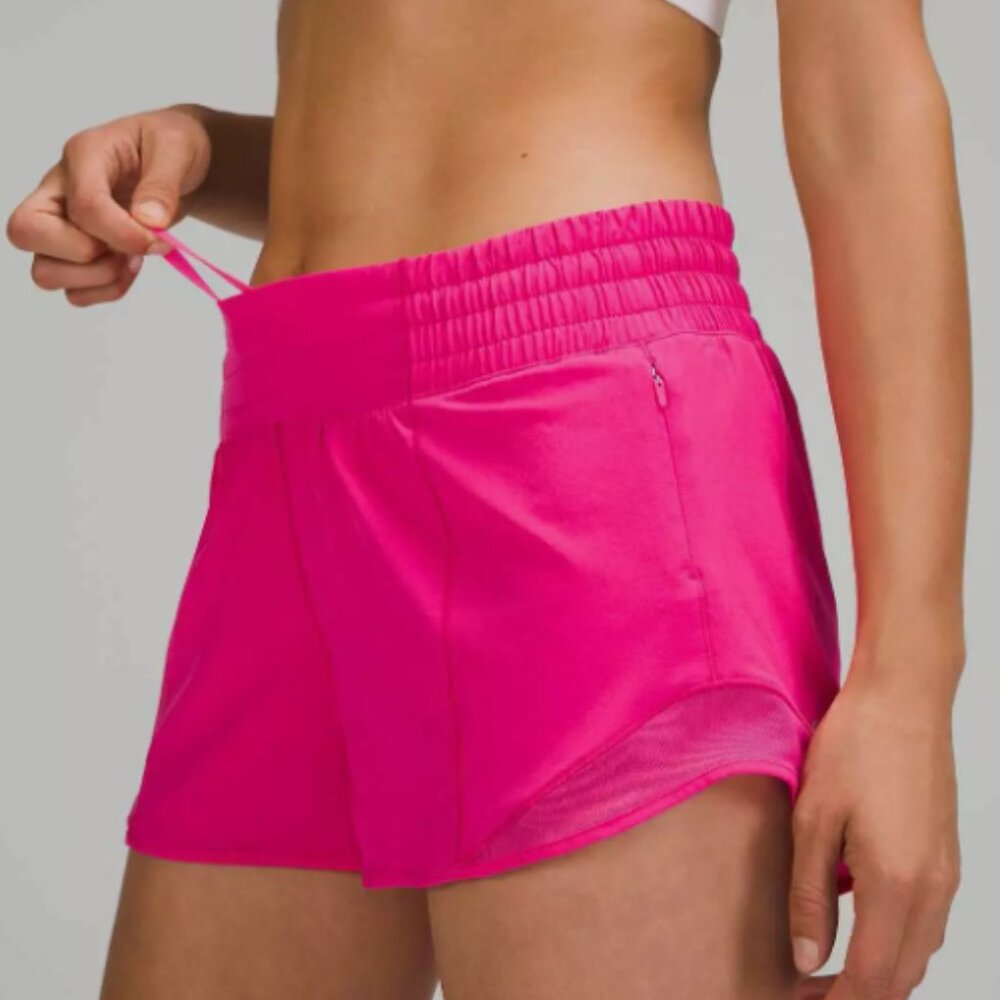 size 10 lulu high rise hotty hot shorts 2.5" sonic pink